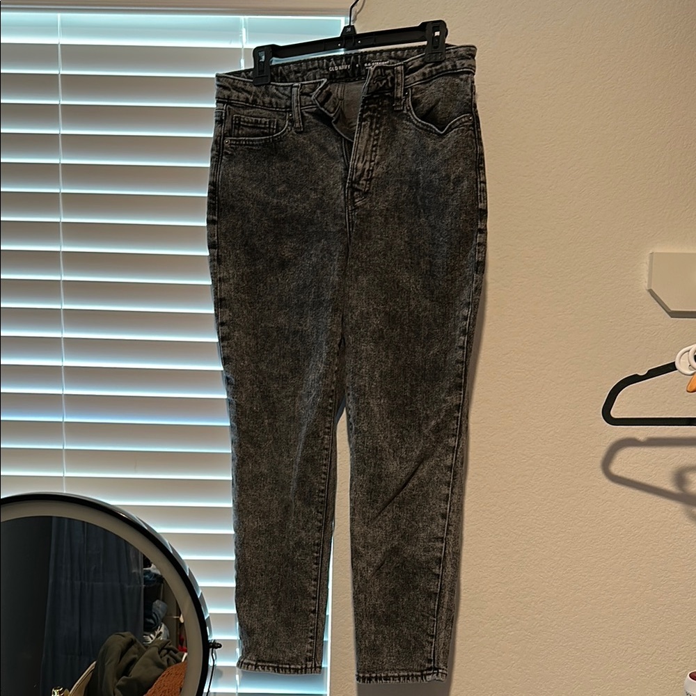 Men's Black Acid Wash Jeans